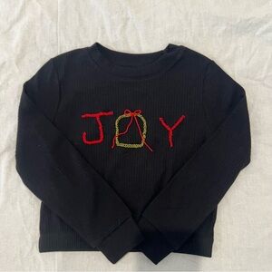 New hand made embroidered Christmas black crew neck  size4-5